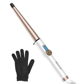 HOSON Hair Curling Wand Tapered Barrel 1"-0.5", Dual Voltage Curling Wand for Long Hair Ceramic Hair Curler,Dual PTC