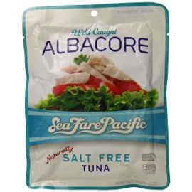 Sea Fare Pacific Wild Caught Albacore Tuna, Naturally Salt Free Pouch, 6 Ounce (Pack of 12)