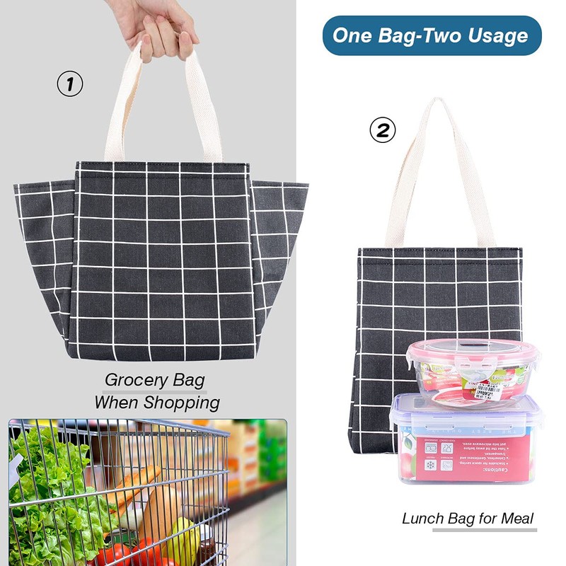 iknoe Insulated Lunch Bag for Women, Durable Wide-Open Foldable &