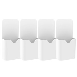 MoKo Magnetic Pen Holder, Whiteboard Accessories for Whiteboard Marker & Whiteboard Pens, Pen Holder Magnetic for School Life, Home, Fridge, Locker - Pack of 4, White