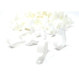 100pcs. P-Clips Plastic Nylon for Hose, Pipe, Cable, Wire, Tubing Wall Clamp Mount (White, 6.35mm)