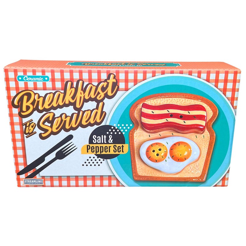Streamline Imagined Breakfast Eggs Bacon & Toast Salt & Pepper