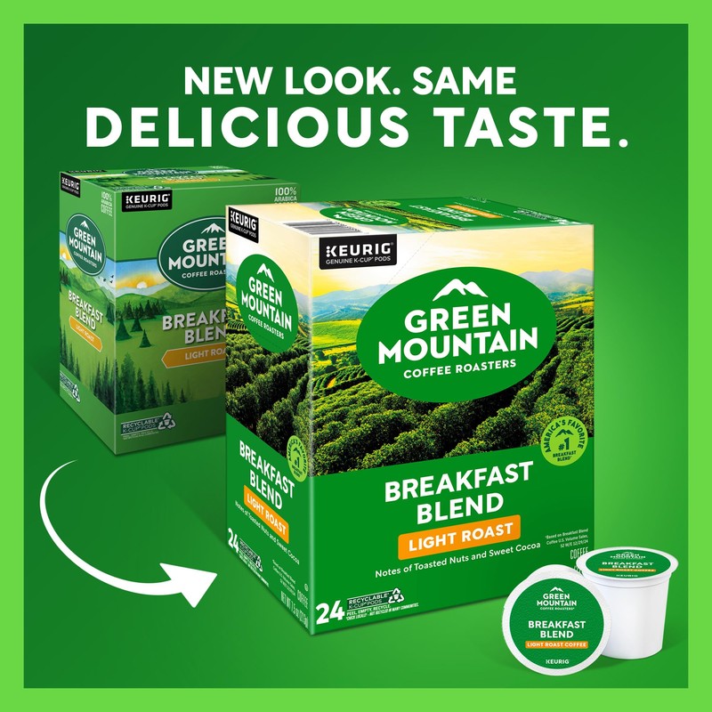 Green Mountain Coffee Roasters Breakfast Blend Single-Serve Keurig K-Cup Pods,