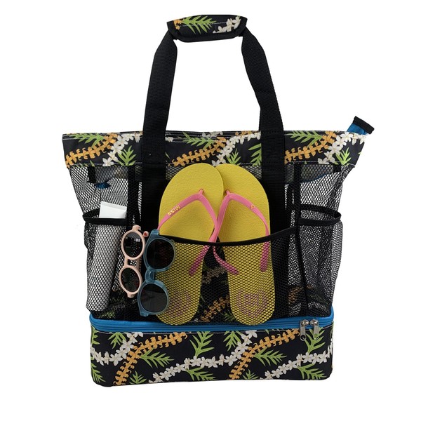 IBEIKER Beach Tote Bag - Waterproof, Insulated Cooler, Breathable Mesh