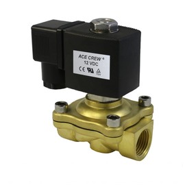 AceCrew Solenoid Valve Viton 1/2 inch NPT 12VDC Normally Closed - flow control valve for fluid, gas and air
