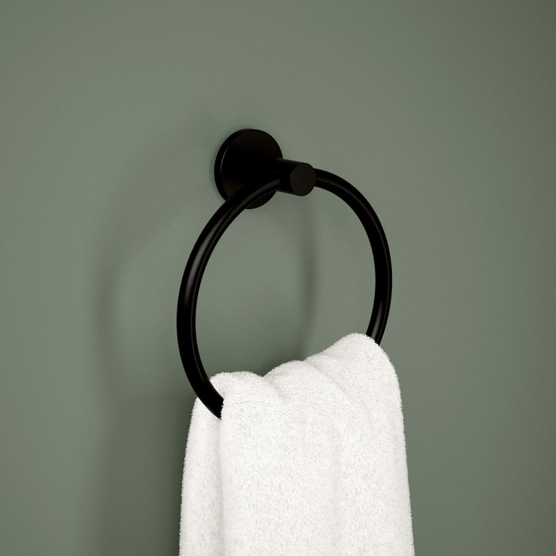 Peerless PA347-BL Precept Towel Ring, Matte Black