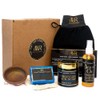 Moroccan Rituals Set: Exfoliating Black Soap & Bar with Blue
