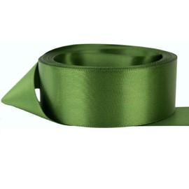 Double Sided Satin Ribbon Size 25mm x 10 Meters, Many Colours, Gifts Wrap, Crafts, Cloth, Sewing, Party, DIY, Car, Events, Bows, Wedding Favours Decorative Easter Christmas (Olive Green)
