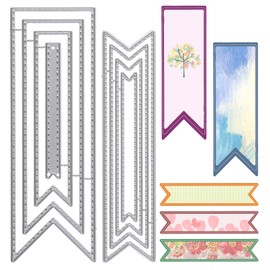 8 Pack Bookmark Die Cuts Metal Cutting Dies Carbon Steel Embossing Template DIY Craft Die Cutting Stencils Metal Dies Scrapbooking Tool for Paper Crafting Card Making Supplies