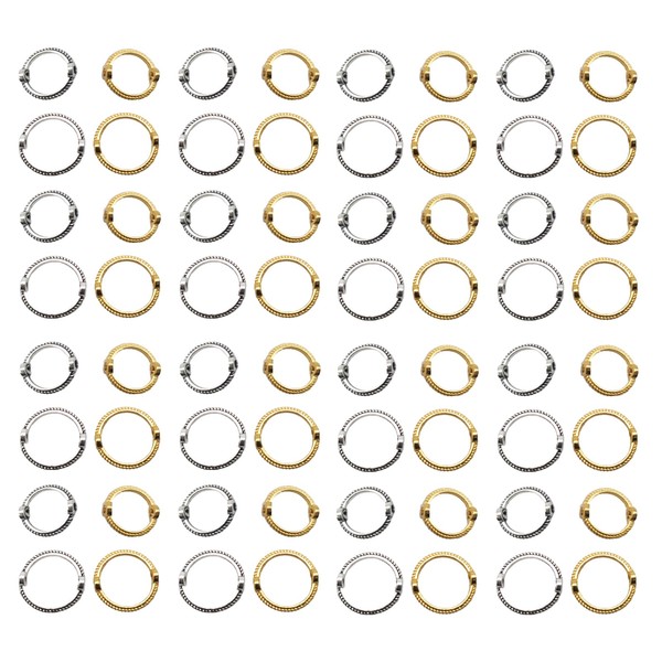 400 Pcs Alloy Circle Bead Frames Double Hole Bead Round