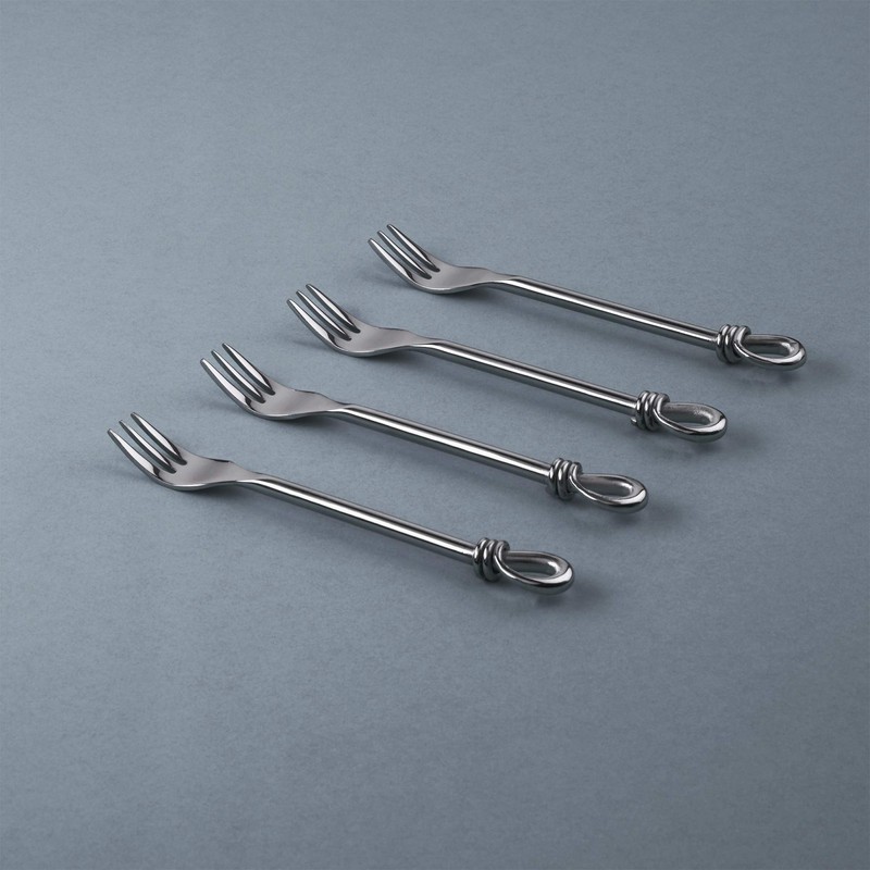 Gourmet Settings Twist Cocktail Forks Stainless Steel Set of 4