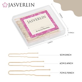 JASVERLIN Blonde U Shaped Hair Pin for Buns, Gold Large Mini U Bobby Pins for Women Girls Updo Wedding Hairstyles Accessories Size Assortment 150pcs