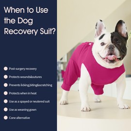 IECOii Dog Surgery Suit - Male Neuter Recovery Onesie, Anti-Licking Wounds, Post-Operative Vest, XXL-Rosered