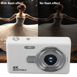 Jectse Kids Digital Camera, 1080P 12MP Digital Camera 2.4 Inch TFT Screen for Student Photography (White)