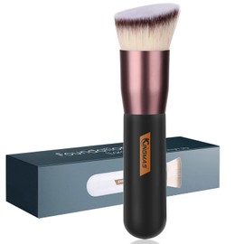 Premium Make Up Brush, Kabuki Foundation Brush for Foundation Liquids, Mixing, Creamy, Powder, Blush, Powder, Polka Dots, Mineral Powder (C (Angled Top))
