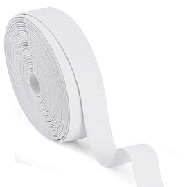 YUTOU Elastic Band, White, 20 mm Wide, Rubber Band, Sewing Elastic Band for Sewing, Elastic Band for Household, DIY, Crafts, 10 Metres Rubber Cord