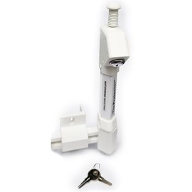 Pool Latch Child Safety Magnetics Top Pull 10 Inches Protector White Latch with Keyed Lock, Compatible with Aqua and Trident Pool Latches