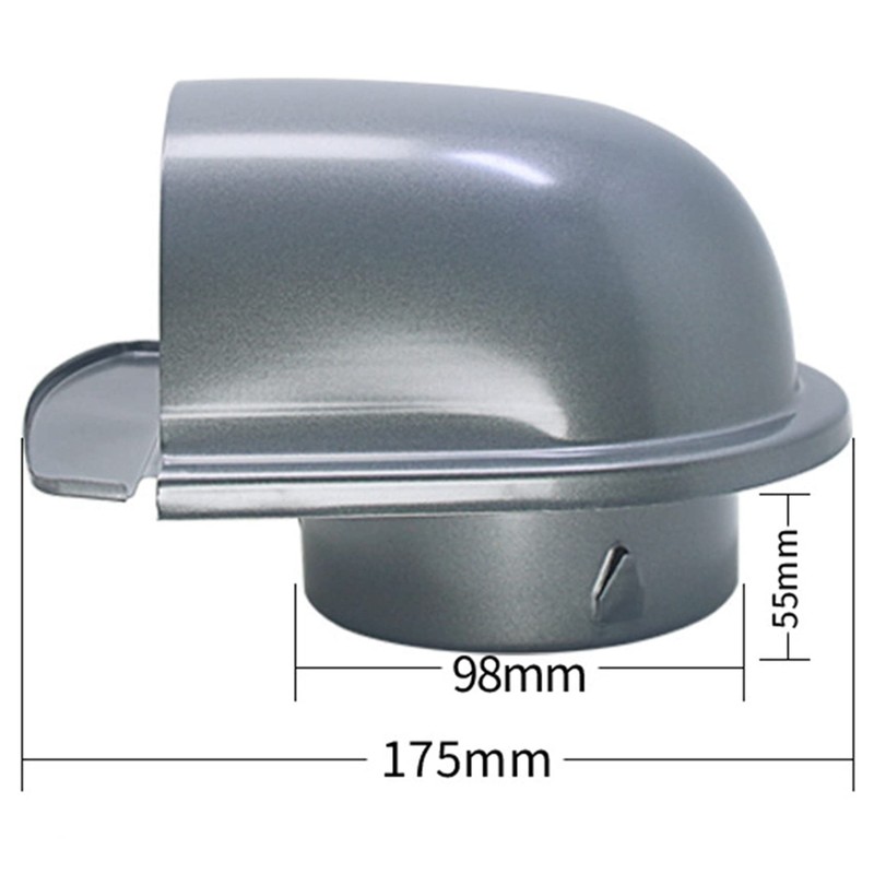 2X 4Inch 100mm Waterproof Stainless Steel Vent Vent Hood Anti-