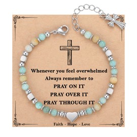 TONY & SANDY Religious Gifts for Women, Cross Bracelets for Women, Christian Gifts for Women Faith, Easter Basket Stuffers for Adults Women Teens Jewelry Baptism Confirmation Birthday