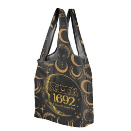 CMNIM S-lem Witch Trials Gift Sal-m 1692 They Missed One Foldable Reusable Grocery Bag Moon Phase Witchy Shopping Bag (S-lem Witch F TE)