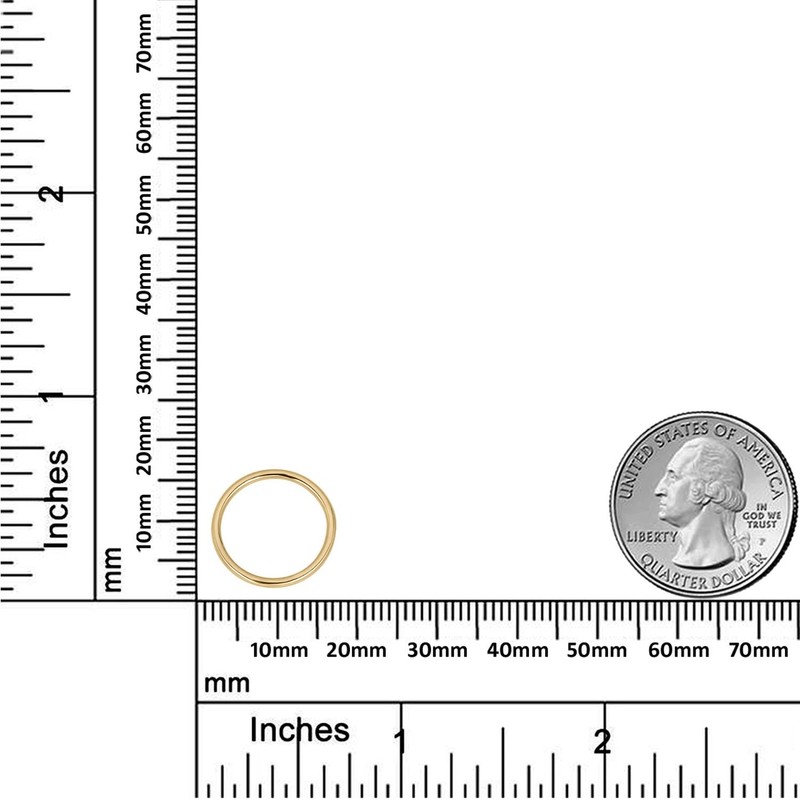 AVORA 10K Yellow Gold Plain Band Stackable Ring - Size