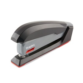 Staples One-Touch Desktop Stapler, 20 Sheet Capacity, Gray/Black/Red, 2/Pack (ST44425/44425VS)