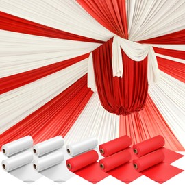 Moukeren 40 x 100'' Circus Tablecloth Roll Plastic Tablecloth Disposable DIY Carnival Tent Party Supplies for Big Top Tent Backdrop Curtains Ceiling Wall Drapes(10 Roll)