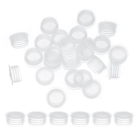 PATIKIL Salt and Pepper Shaker Stoppers 17mm/0.67", 50Pcs Plastic Salt Shaker Plug Replacement Reusable Clear Round End Cap for Pots Bottles Pipes
