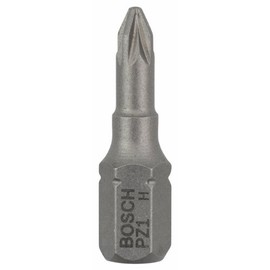 Bosch Professional Bit Extra-Hart für Pozidriv-Kreuzschlitzschrauben (PZ1, Länge: 25 mm, 25 Stück), Cranberry, 2607001556