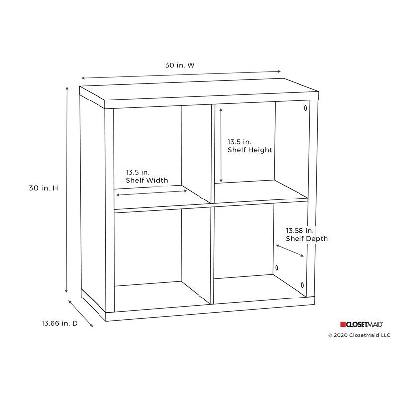 ClosetMaid 4-Cube Decorative Storage Cube Storage Organizer, Dark Chestnut
