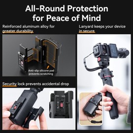 ULANZI PK-06 Extension Adapter Accessory for DJI Osmo Pocket 3, Aluminium Protective Cage Metal Holder with 1/4 Inch Screw Holes, Action Camera Interface, DJI Osmo Pocket 3 Accessories Quick Release