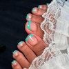 MISUD Green Press on Toenails Glossy Fake Toe Nails Glue