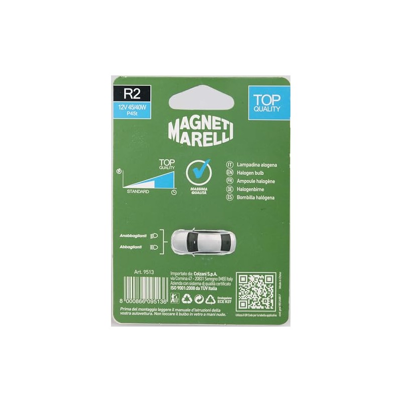 Magneti Marelli 070.0000009513 R2 Single Lamp Asymmetrical Car 12 V