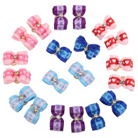 20pcs Pet Hair Bows Dog Grooming Bows with Rubber Bands for Pet Party Birthday Party Wedding