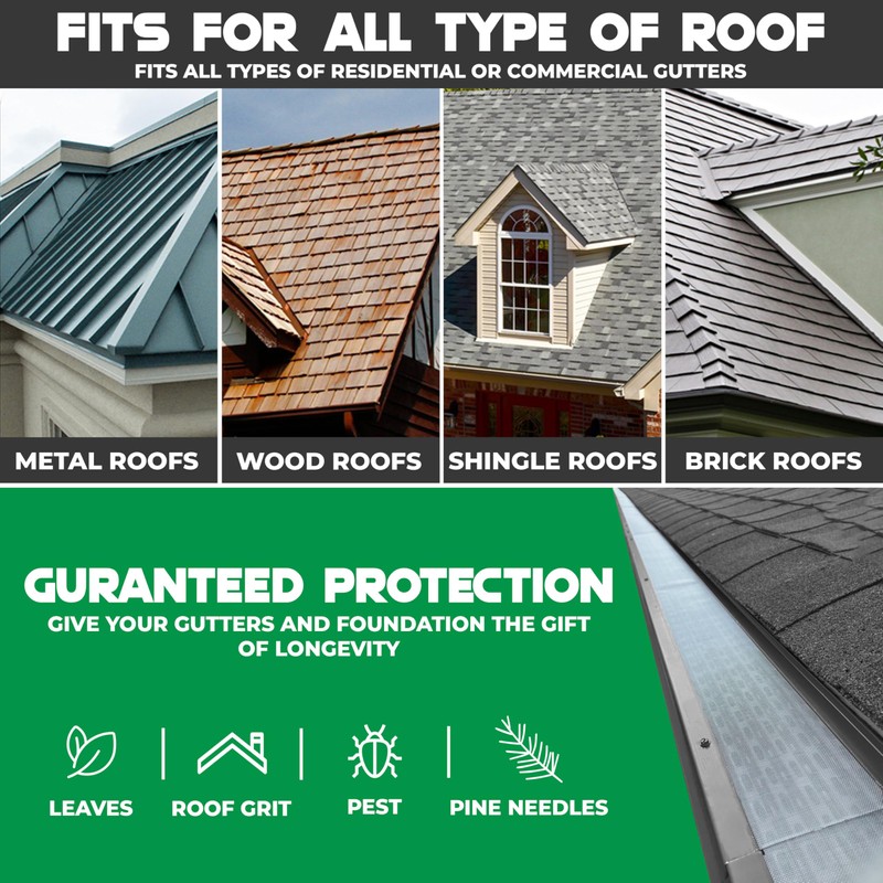 WATERLOCK Goldguard Micromesh 5"" Gutter Covers System for Leaf Protection