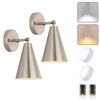 MWZ Brushed Nickel Battery Operated Wall Sconces Set of Two,Wireless