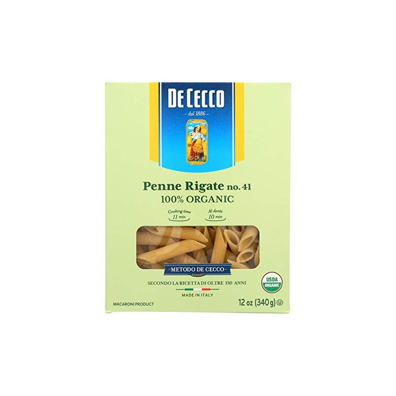 De Cecco Organic Penne Rigate Pasta, 12 Ounce - 12