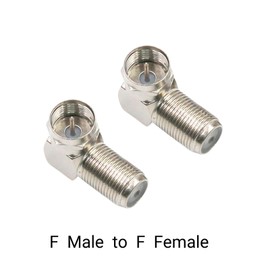NangeHengdi F Type Right Angle Connector F Male to Female Adapter 90 Degree Cable Coax Connector RG6 Adapter for Coax Cable and Wall Plates Right Angle Coax Connector 2 Pack