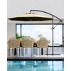 GarveeLife 10 ft Cantilever Umbrella with Cross Base, Outdoor Offset