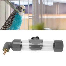 Dispositivo Automático para Beber Loros, Anillo de Goma de Sellado Grande, Pin de Mordida de Gran Capacidad, Boquilla, Botella de Agua Potable para Pájaros, Segura para Accesorios para Loros (Gris)