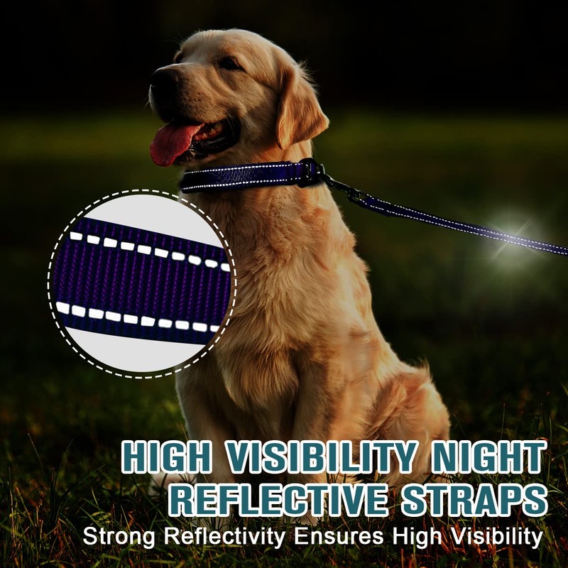 Dog Collar for Medium Small Large Dogs Reflective with Leash,Collar