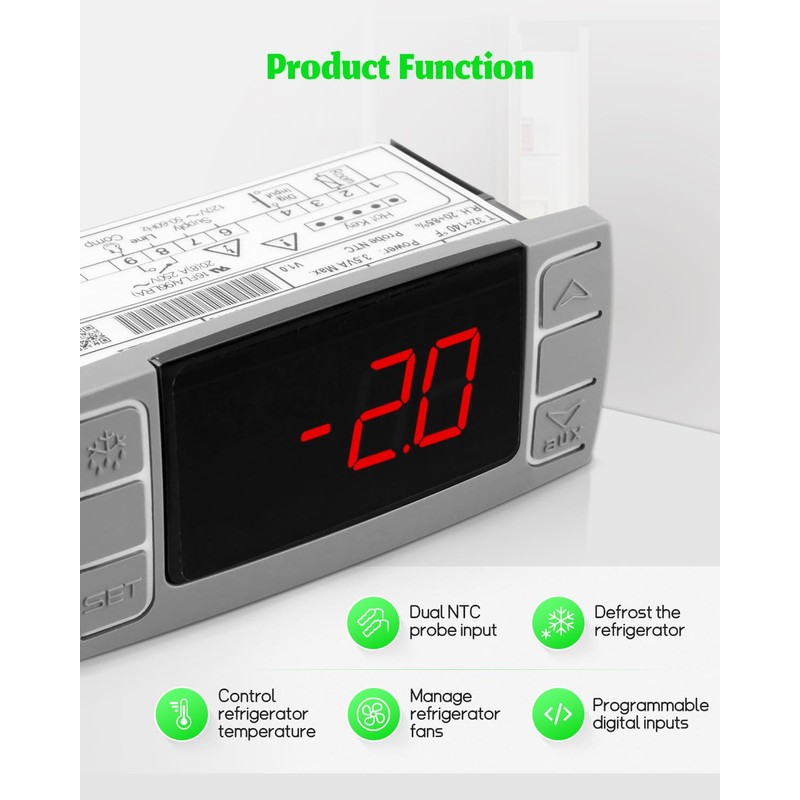Fit for Dixell XR02CX-4N1F1 Temperature Controller，Refrigerator Digital Thermostat Controller Fit