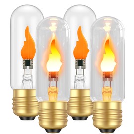 Hompavo LED Flame Bulbs (4 Pack) - 3W Flickering Fire Light with Realistic Glass Shell, E26 Base for Indoor Outdoor Holiday Decor, Porch, Home, Halloween, Christmas