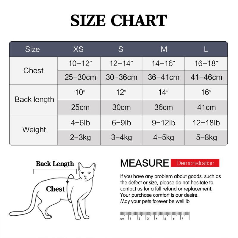 Pet Recovery Suit Four Legs Abdominal Wound Jacket for Cats