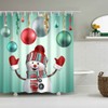 3D Printed Christmas Snowman Background Waterproof Shower Curtain/Bath Curtain--Size: 66"x72"