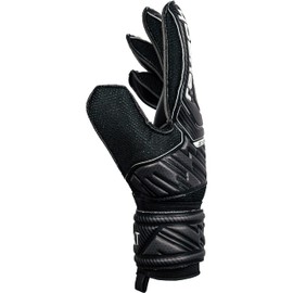 Reusch Men's Attrakt Unisex Goalkeeper Gloves with Outseam Cut and Solid Coating, Suitable for All Playing Field Surfaces, Adult Football Gloves, Black, 11