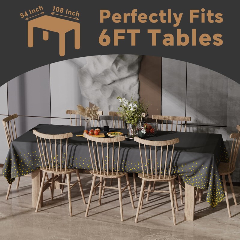 Fantastshop Plastic Tablecloths Disposable - 6 Packs 54 x 108
