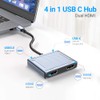 Azhizco Dual HDMI Adapter USB C Hub, Triple Display USB