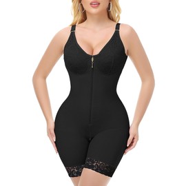 SHAPSHE Fajas Colombianas Moldeadoras Fajas para Mujeres Full Body Shapewear for Women Tummy Control Stage 3 Post Surgery Compression Garment Stomach Fupa Control Hip Lifting with Bra Black
