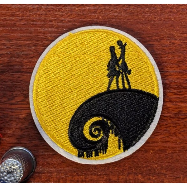 Unbranded Jack and Sally Nightmare Before Christmas Patch Goth Embroidered